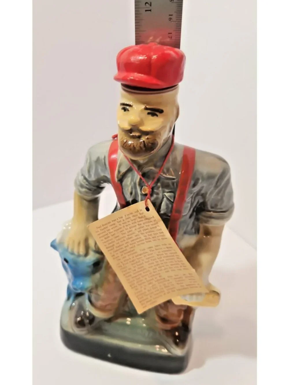 Vintage Jim Beam Empty Paul Bunyan & Babe Decanter Brainerd MN Centennial 1970